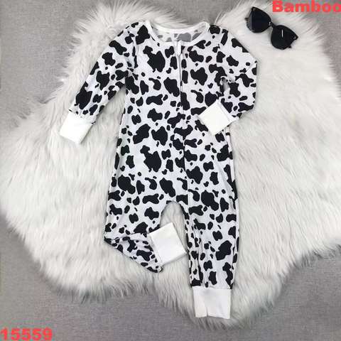 Cow Print Bamboo Long Sleeve Onesie