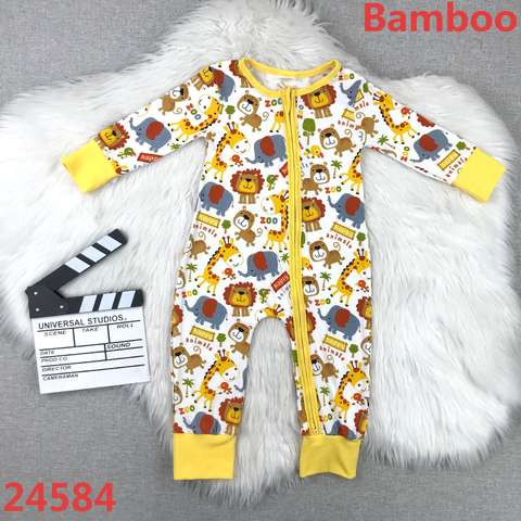 Animal Print Long Sleeve Bamboo Onesie