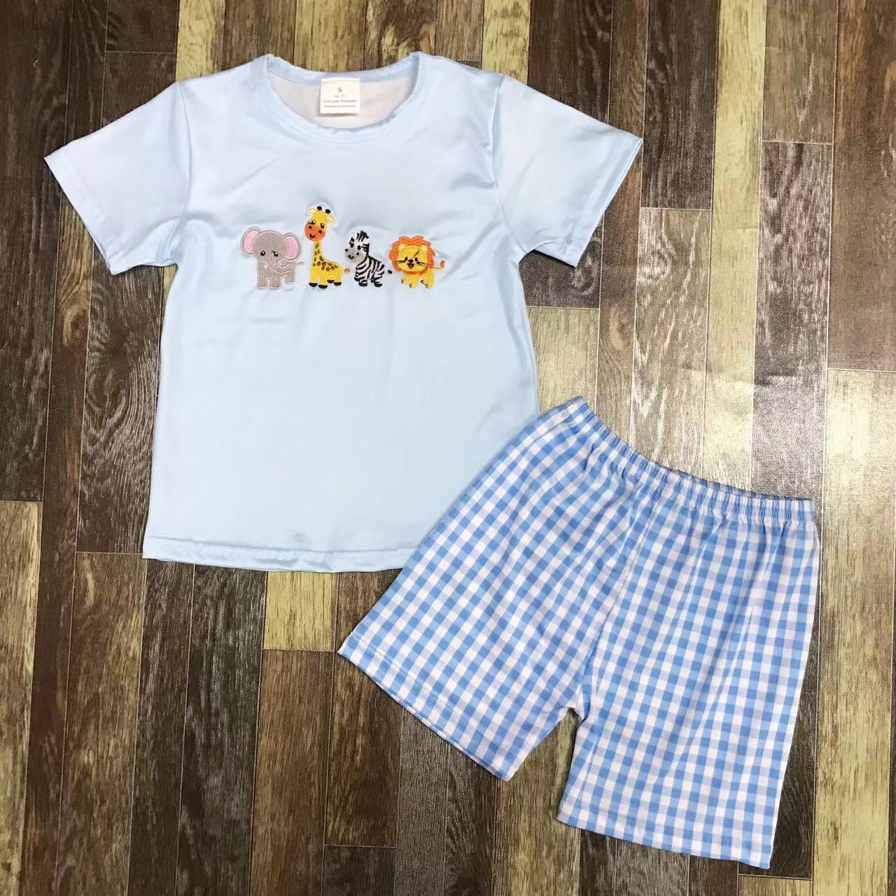 Children's Animal-Themed Short Sleeve Set