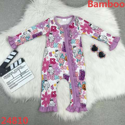 Halloween-Themed Long Sleeve Baby Romper