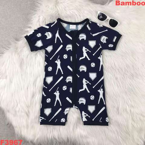Baseball Printed Short Sleeve Romper