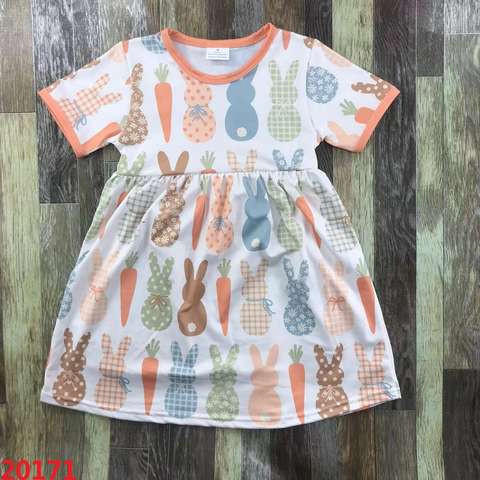 Children's Bunny and Carrot Print Dress