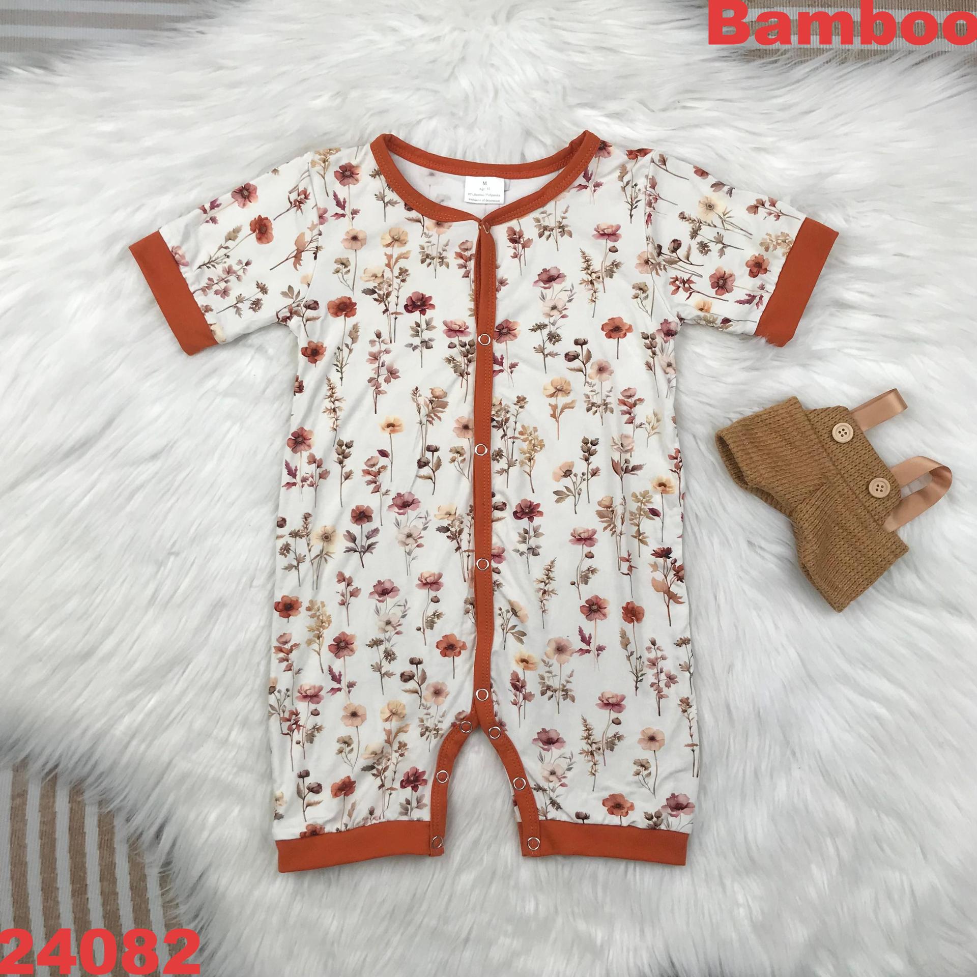 Floral Short Sleeve Bamboo Romper