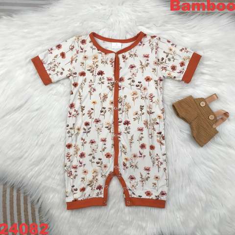 Floral Short Sleeve Bamboo Romper