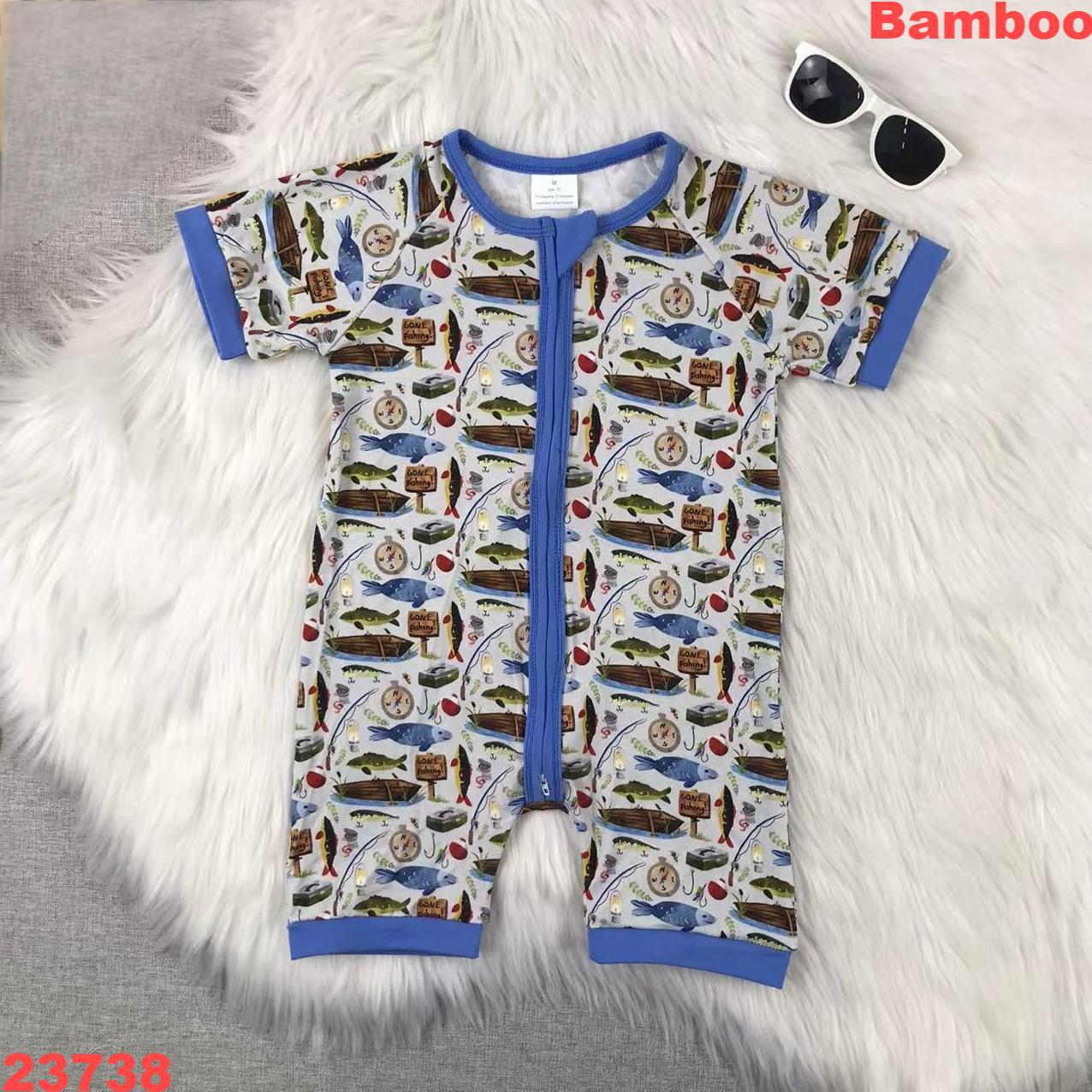 Short Sleeve Zippered Bamboo Onesie