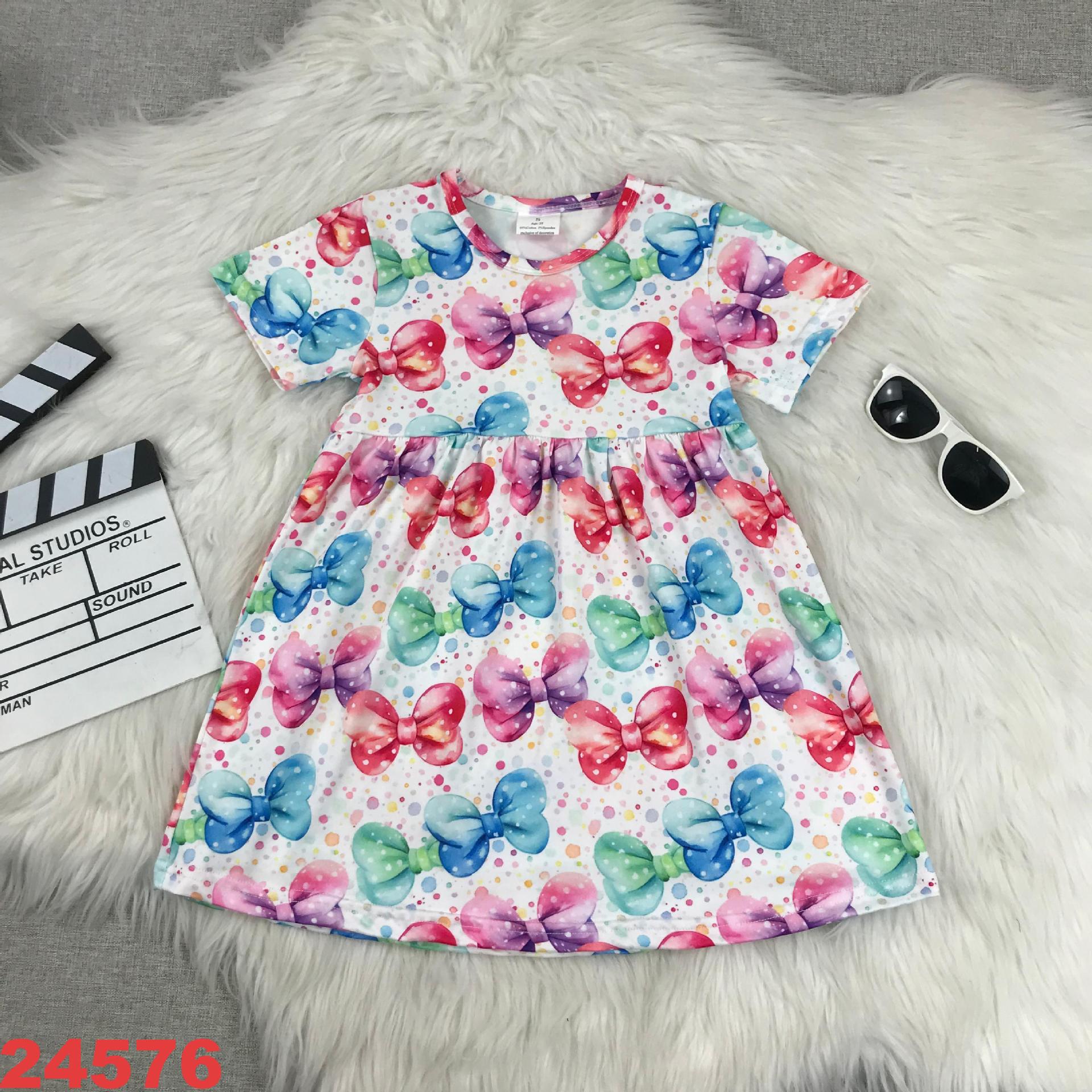 Colorful Bow Printed Dress