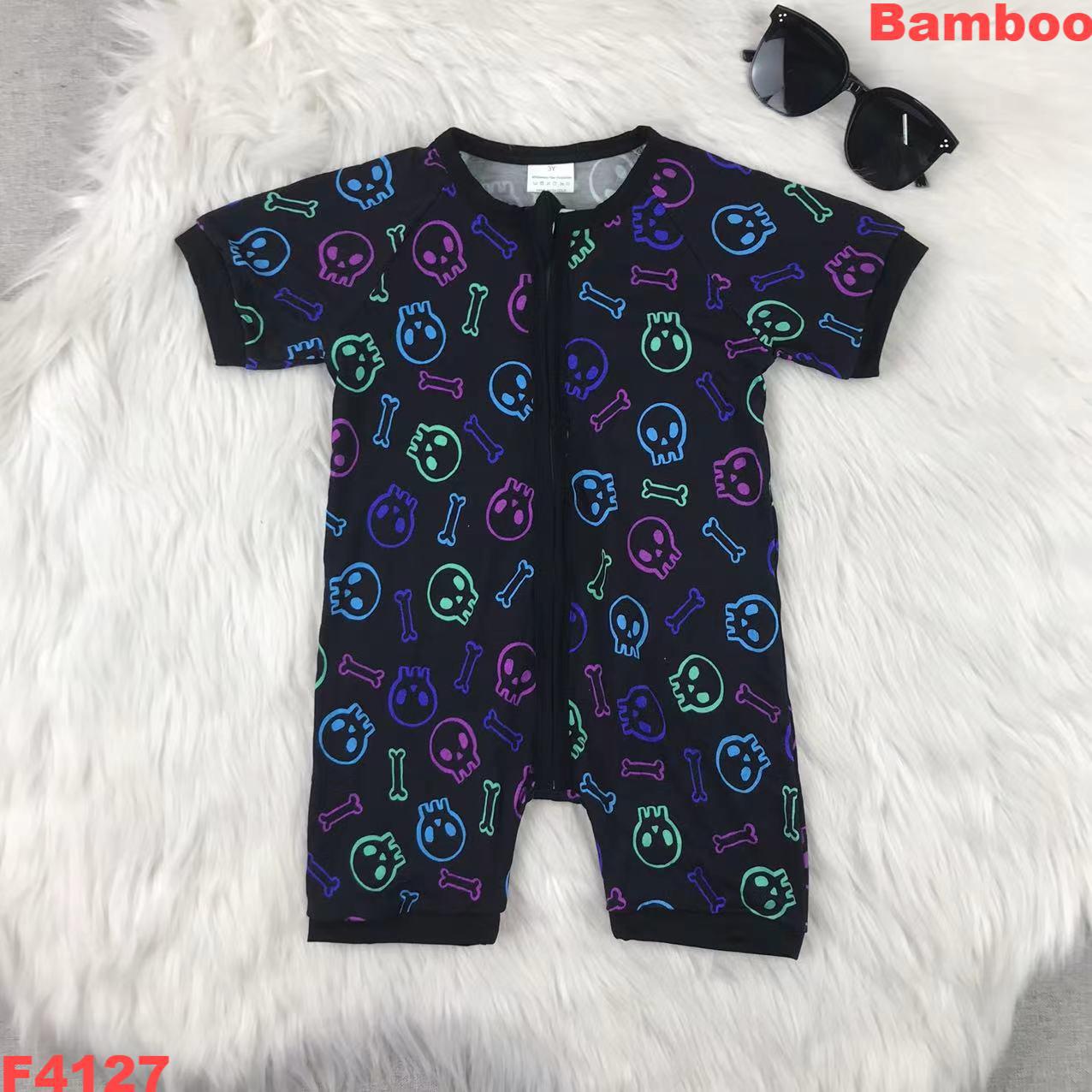 Colorful Skull Printed Short Sleeve Romper