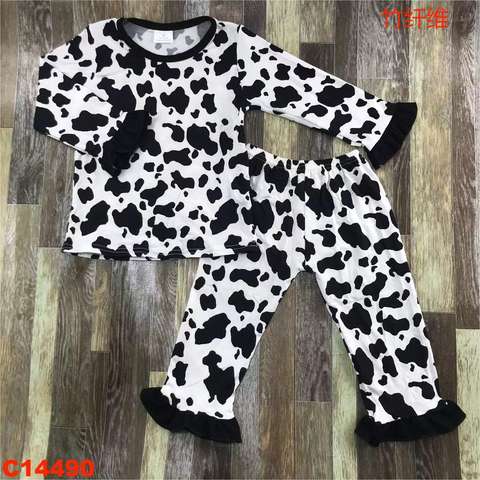 Children's Long Sleeve Cow Print Set