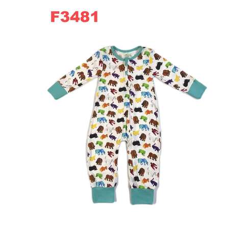 Animal Print Long Sleeve Romper