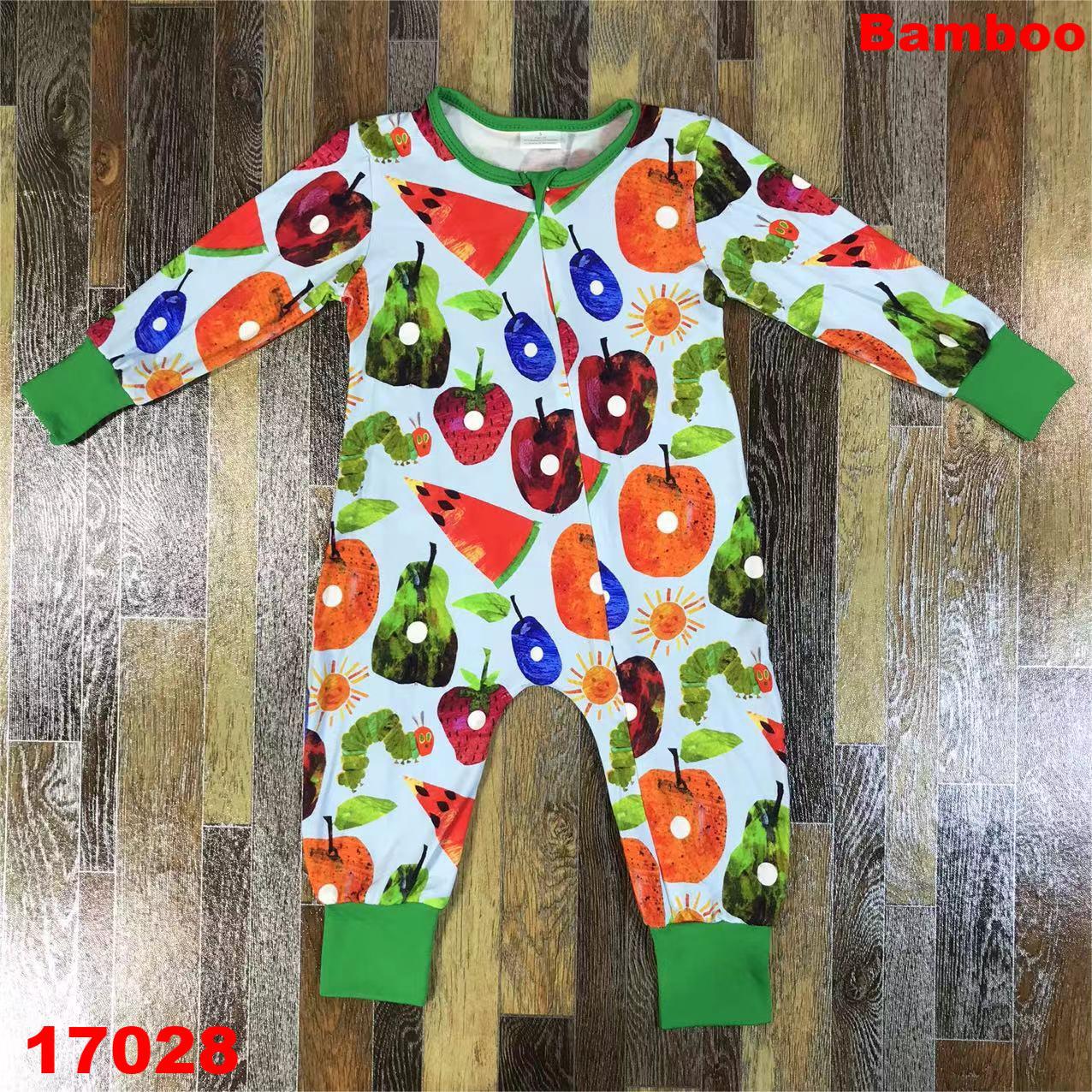 Fruit-Patterned Long Sleeve Baby Romper