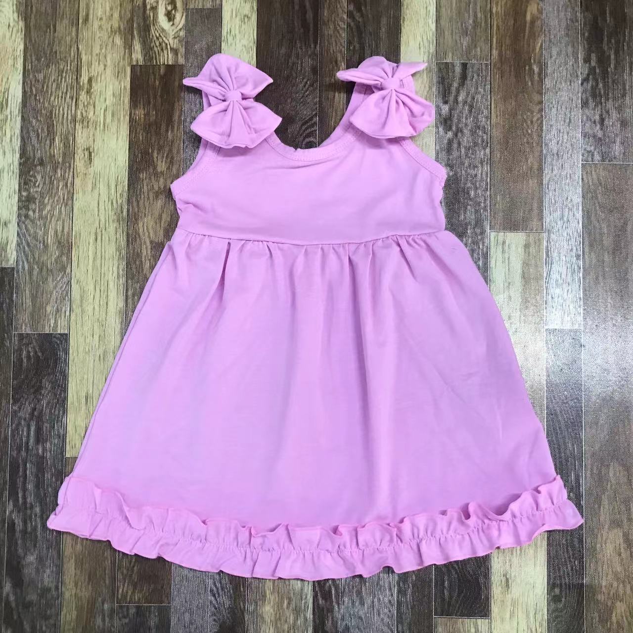 Pink Sleeveless Dress with Bow Accents