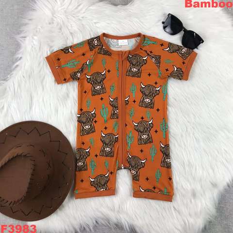 Children's Short Sleeve Animal Print Romper