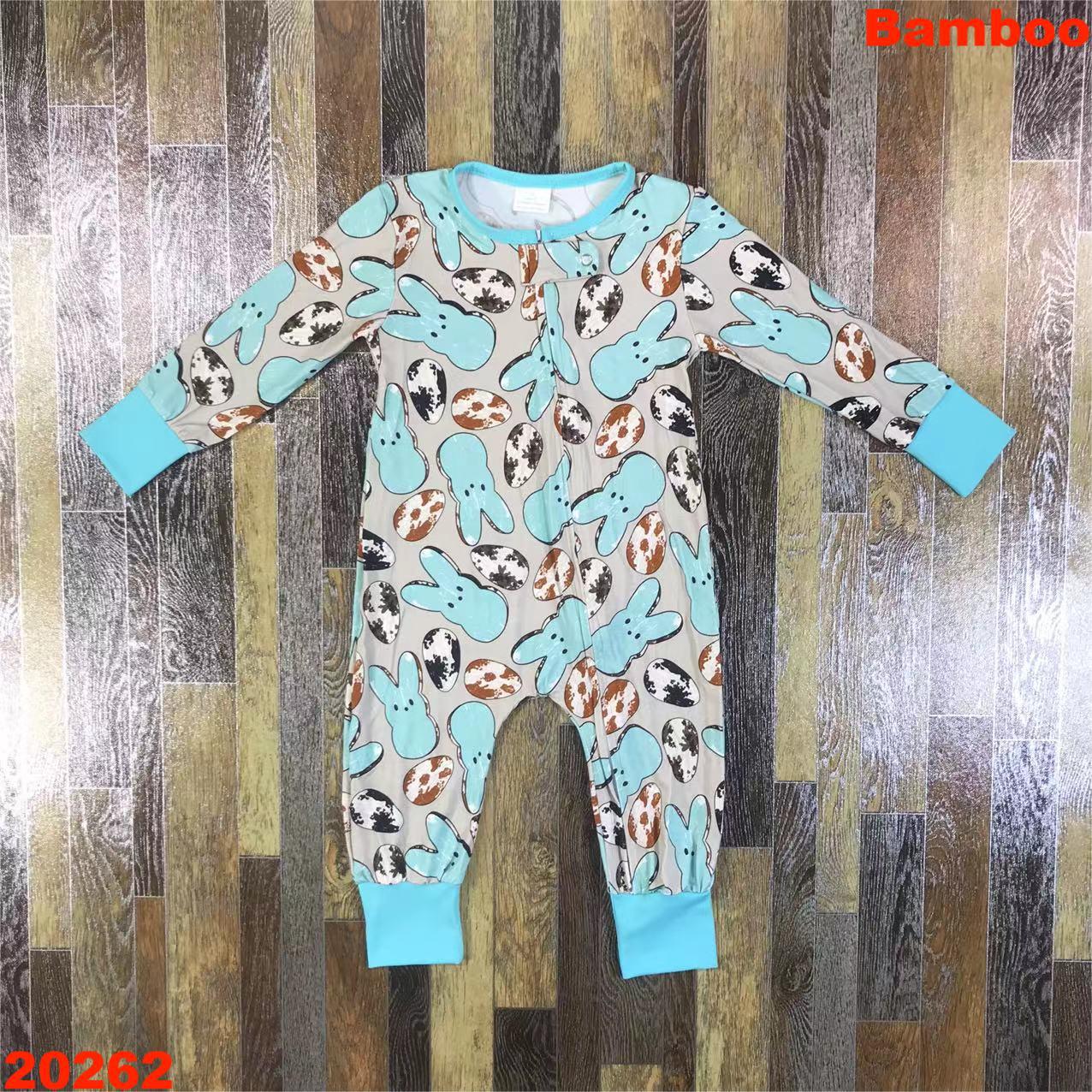 Kids' Bunny Print Long Sleeve Romper