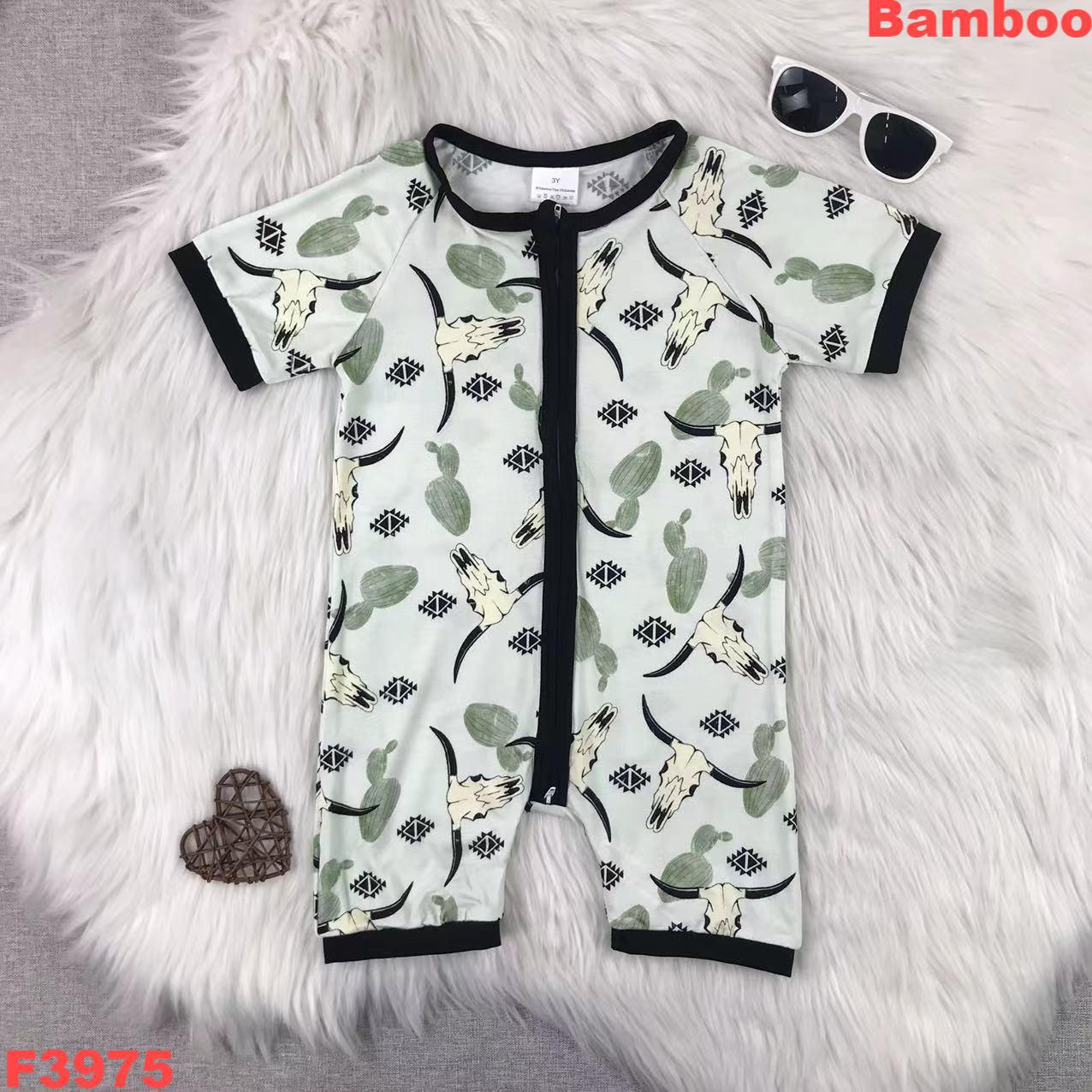 Cactus-Print Short Sleeve Bamboo Romper