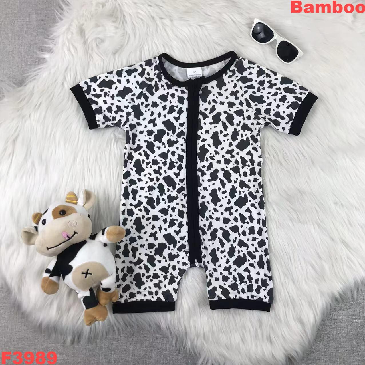 Cow Print Short Sleeve Romper