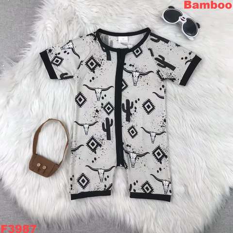 Short Sleeve Cactus Design Baby Romper