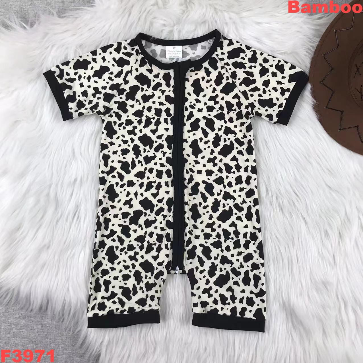 Cow Print Short Sleeve Baby Romper