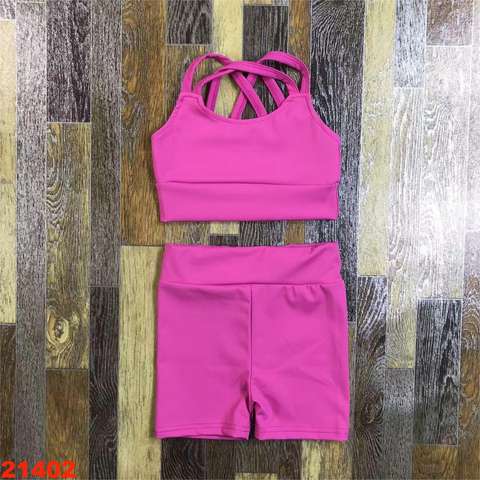 Children's Pink Activewear Short Sleeve Set