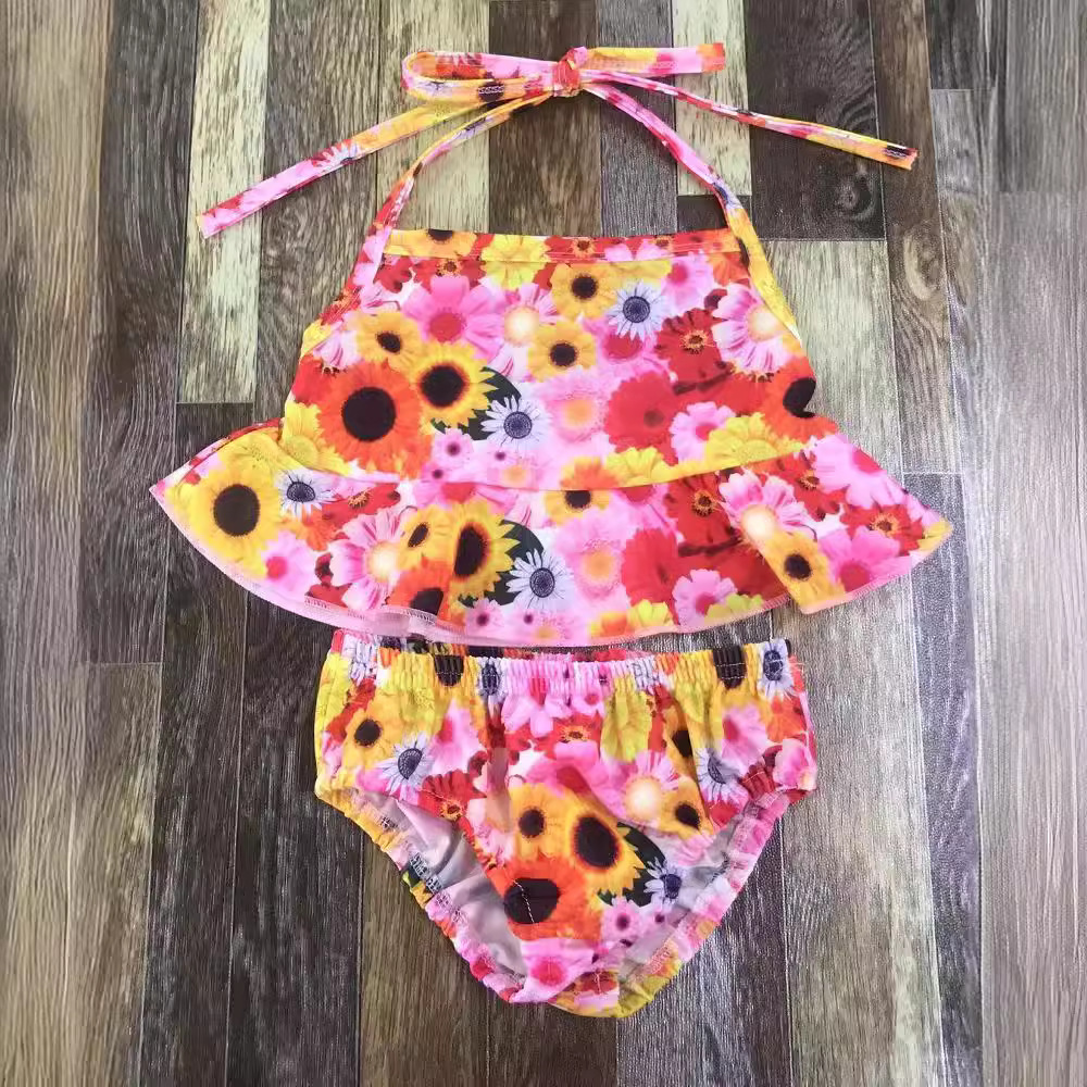 Floral Halter Two-Piece Baby Set