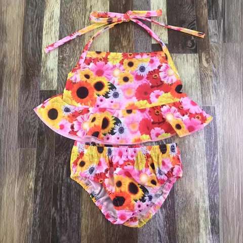 Floral Halter Two-Piece Baby Set
