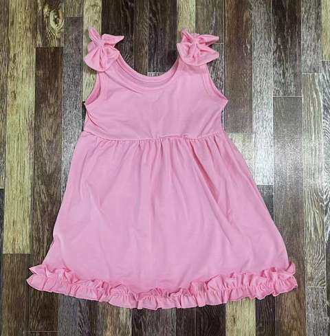 Pink Sleeveless Ruffle Hem Dress