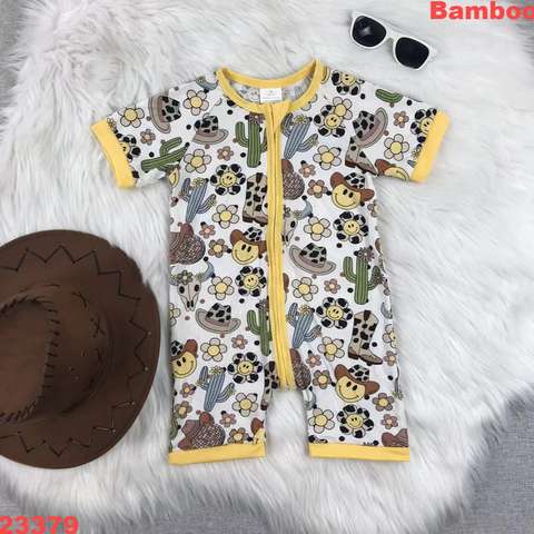 Cowboy & Cactus Printed Short Sleeve Romper