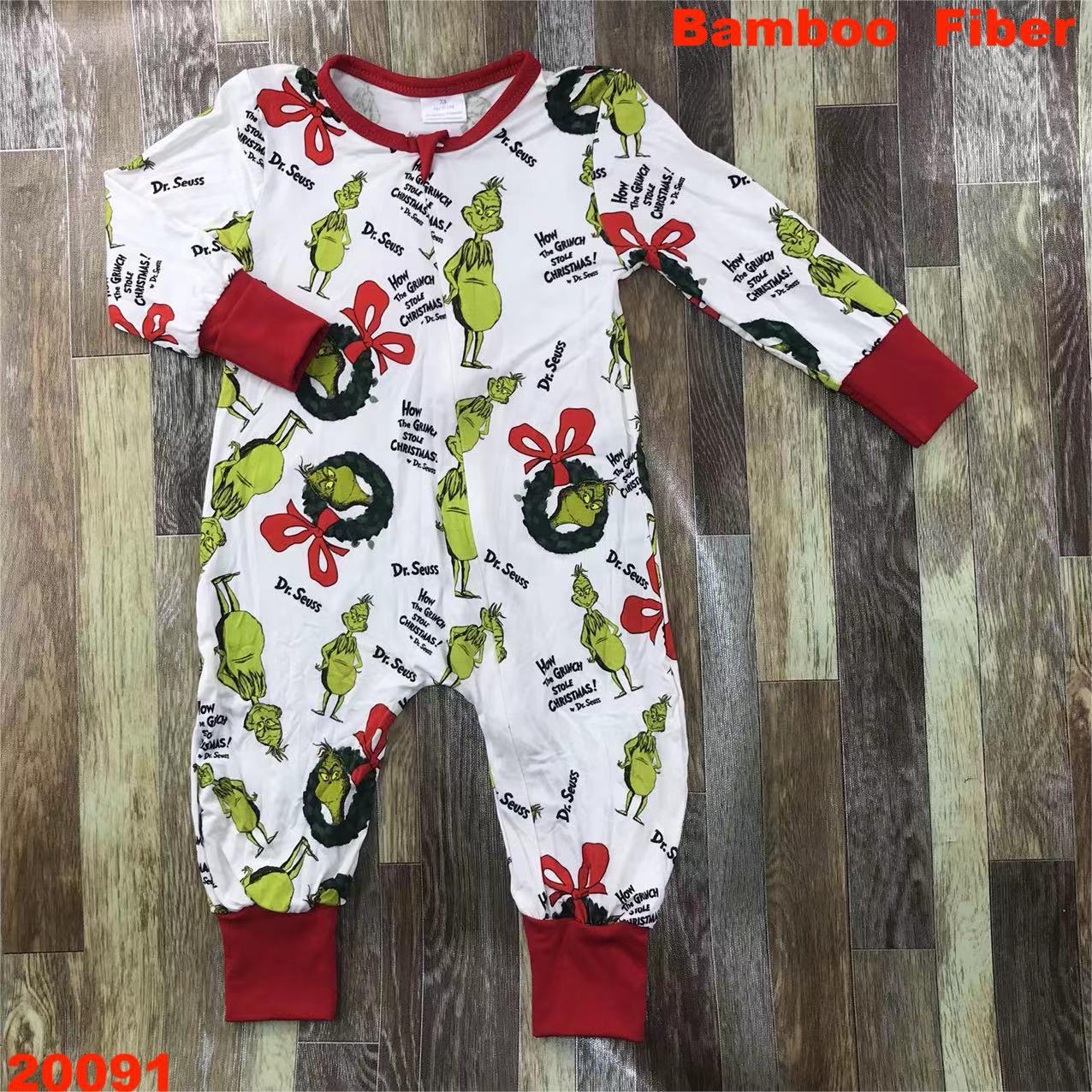 Dr. Seuss Grinch Bamboo Fiber Baby Romper