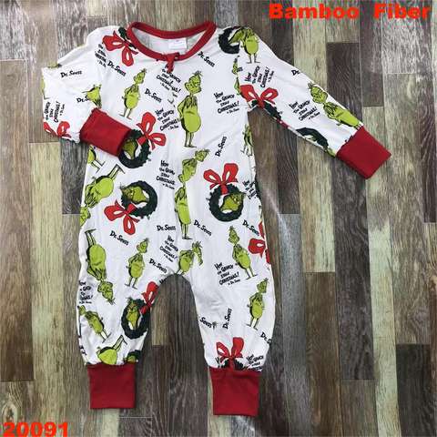 Dr. Seuss Grinch Bamboo Fiber Baby Romper