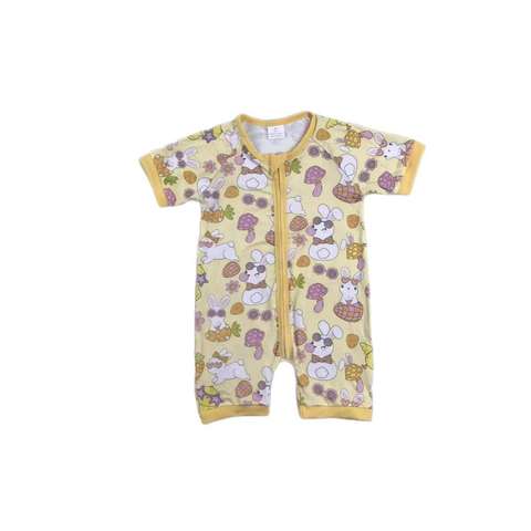 Children's Bunny Printed Short Sleeve Romper