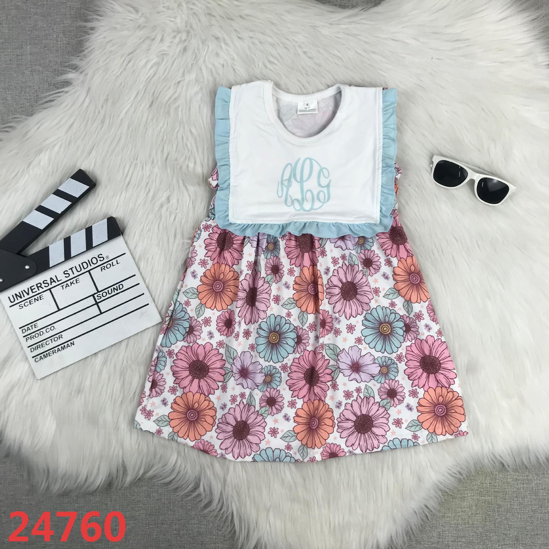 Floral Dress with Ruffled Pinafore