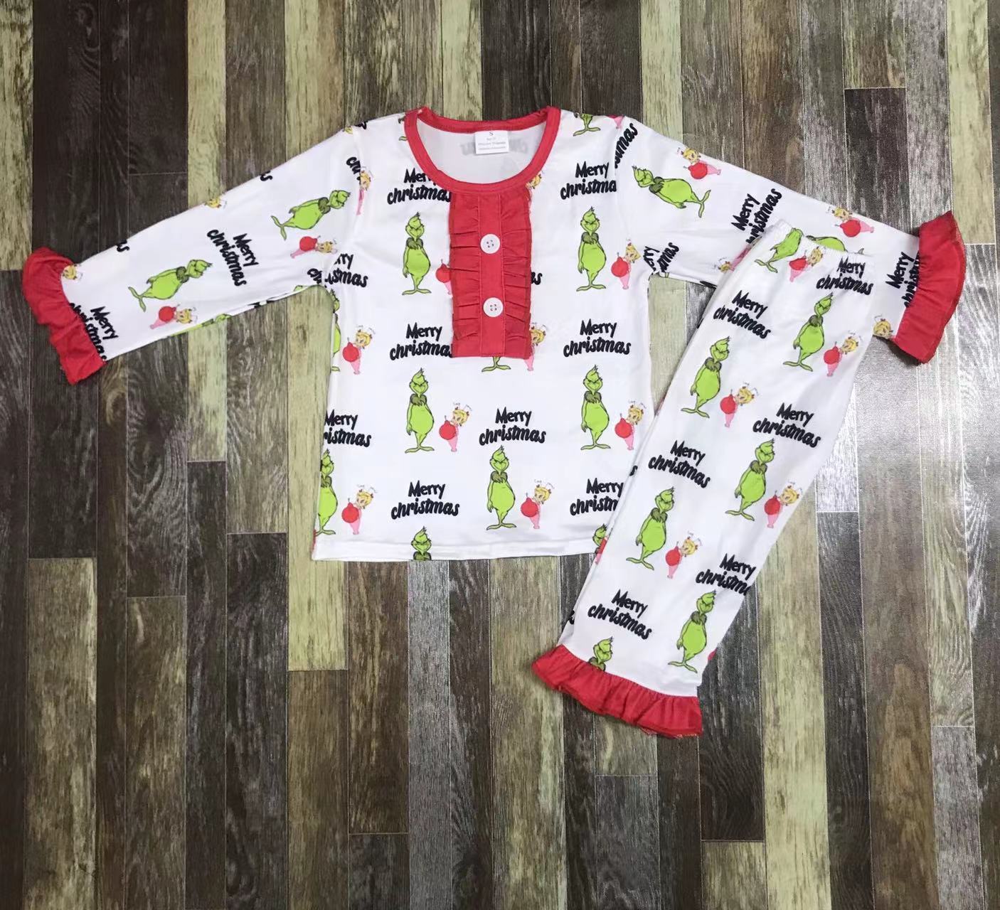 Christmas Themed Long Sleeve Pajama Set