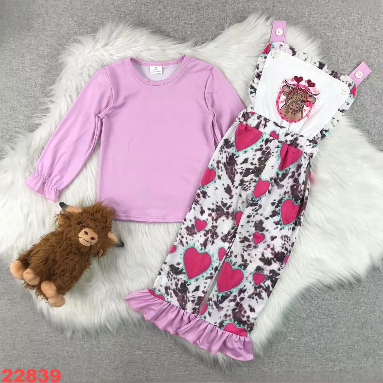 Children's Long Sleeve Set with Printed Jumpsuit