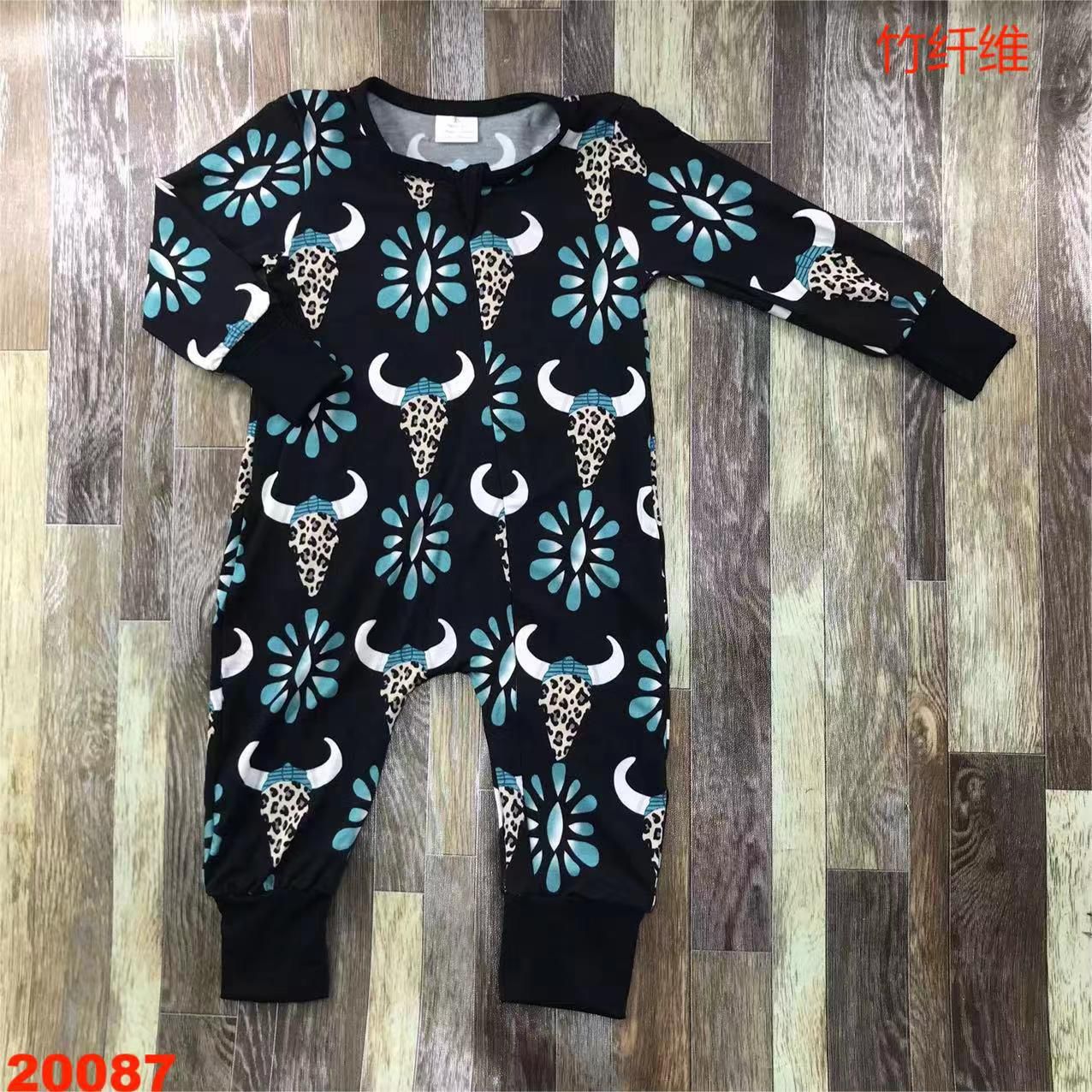 Children's Long Sleeve Printed Romper