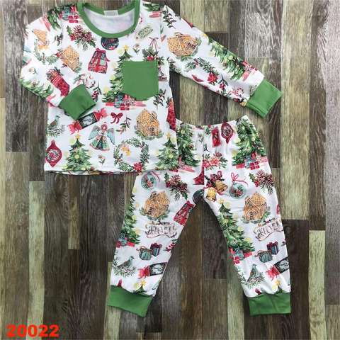 Christmas-Themed Long Sleeve Children's Wear Set