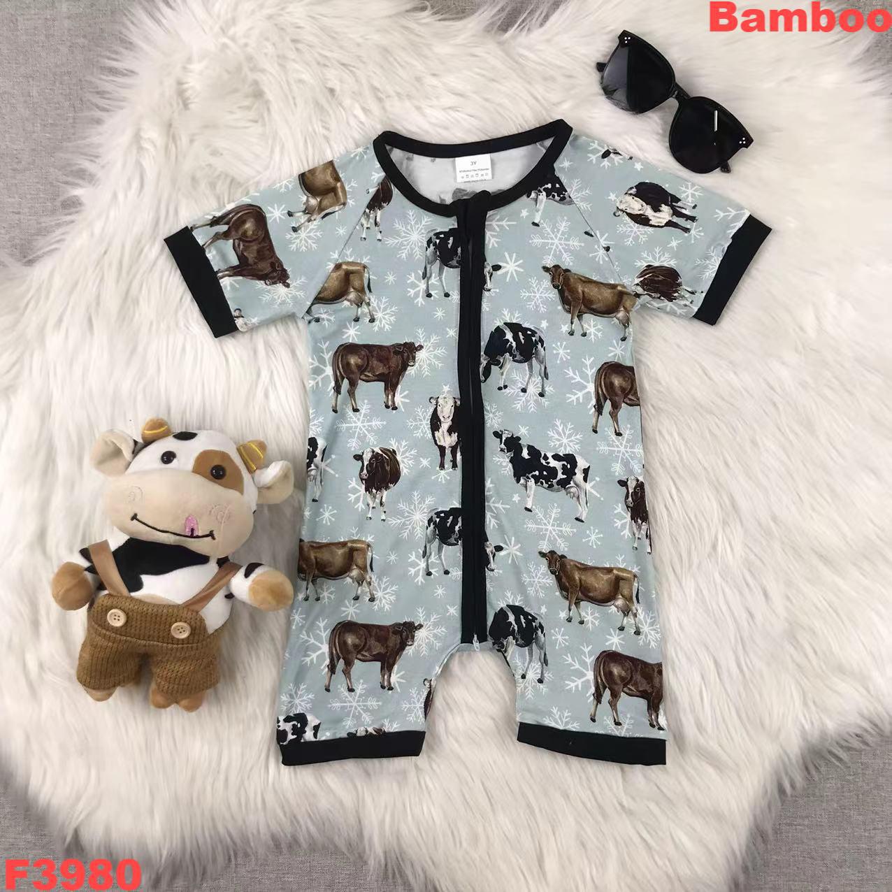 Cow Pattern Short Sleeve Onesie