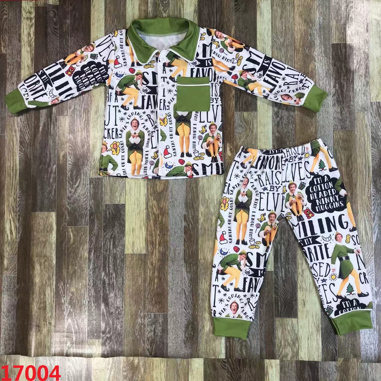 Graphic Print Long Sleeve Children's Set