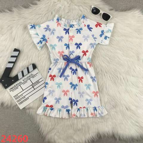 Bow Patterned Short Sleeve Dress