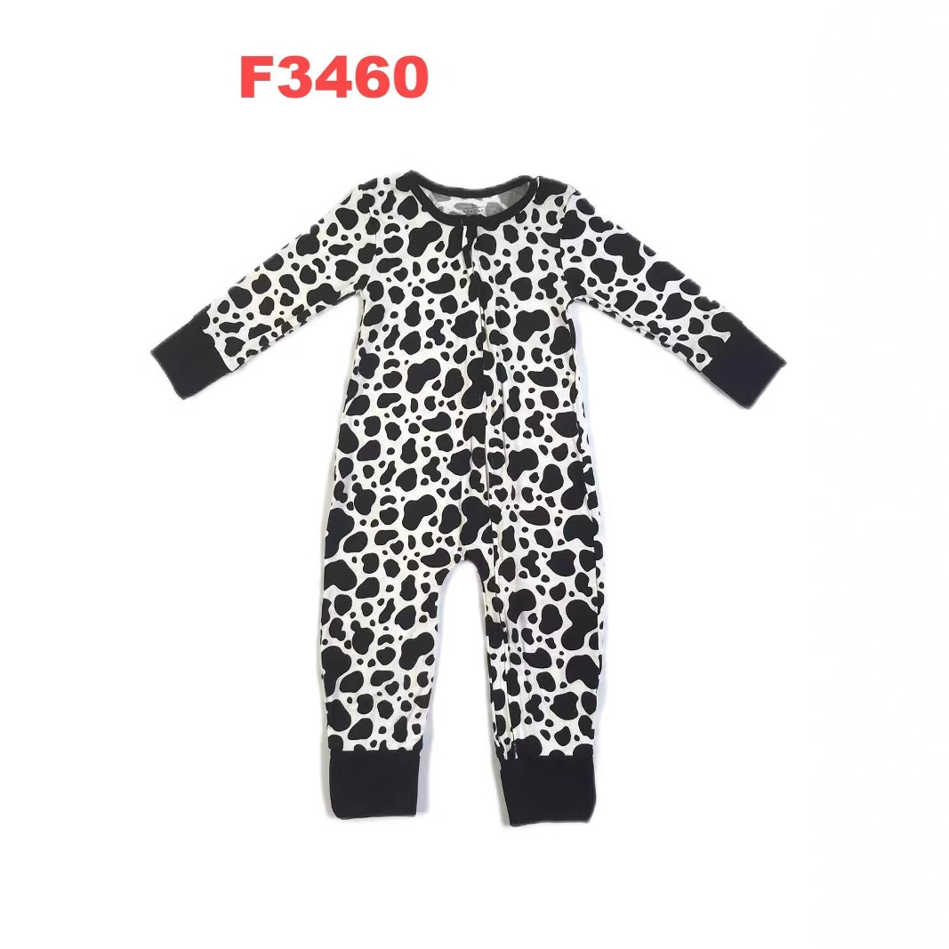 Cow Print Long Sleeve Romper