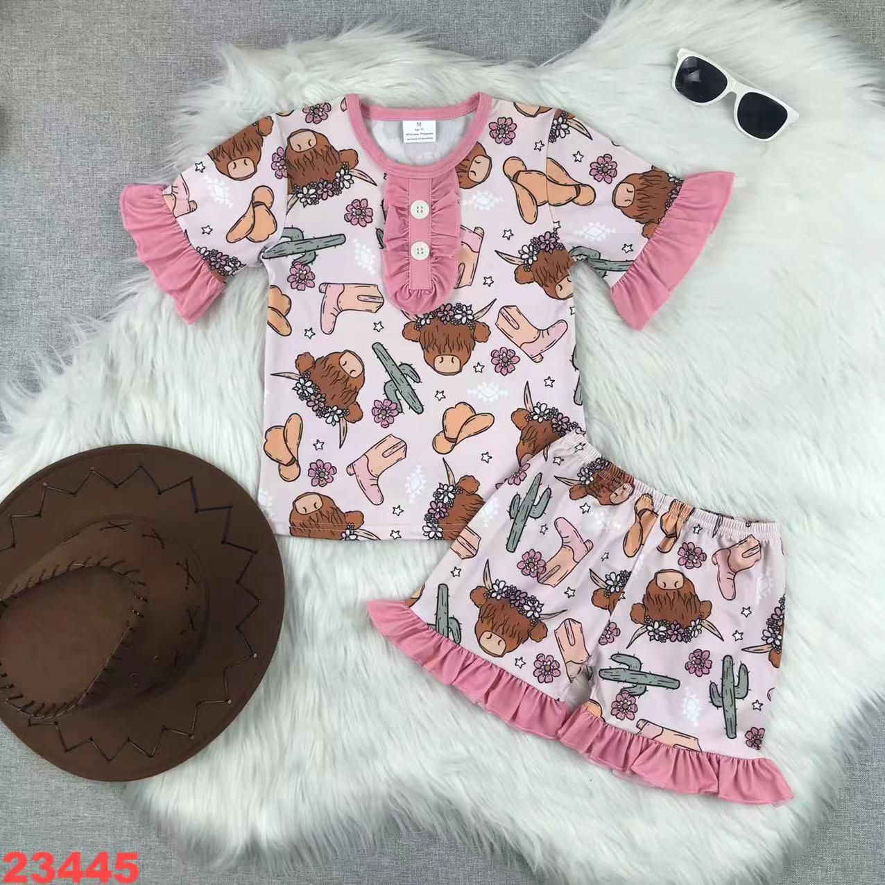 Western-Themed Short Sleeve Set