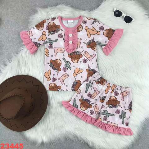 Western-Themed Short Sleeve Set