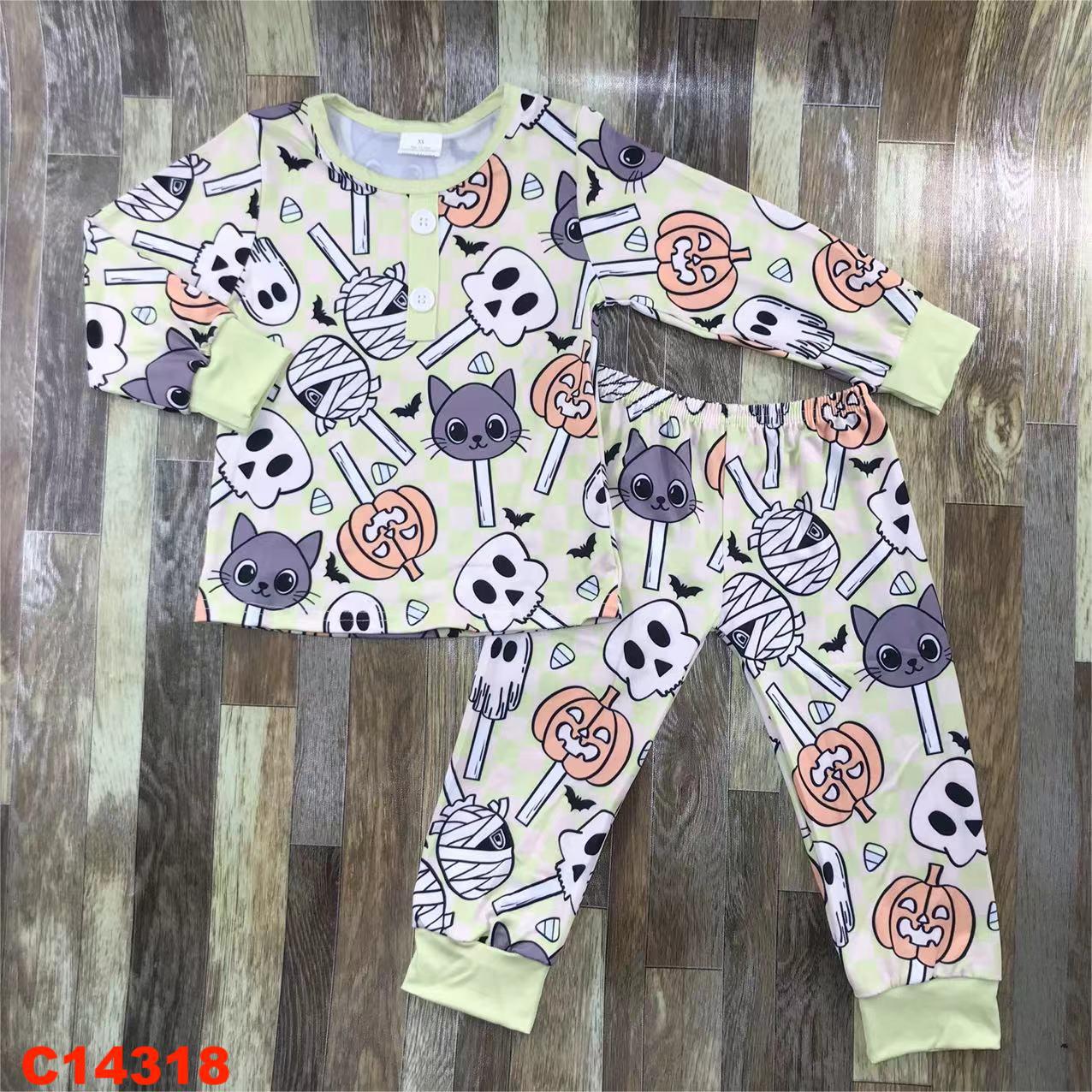 Children's Halloween Print Long Sleeve Pajama Set