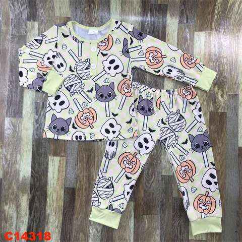 Children's Halloween Print Long Sleeve Pajama Set
