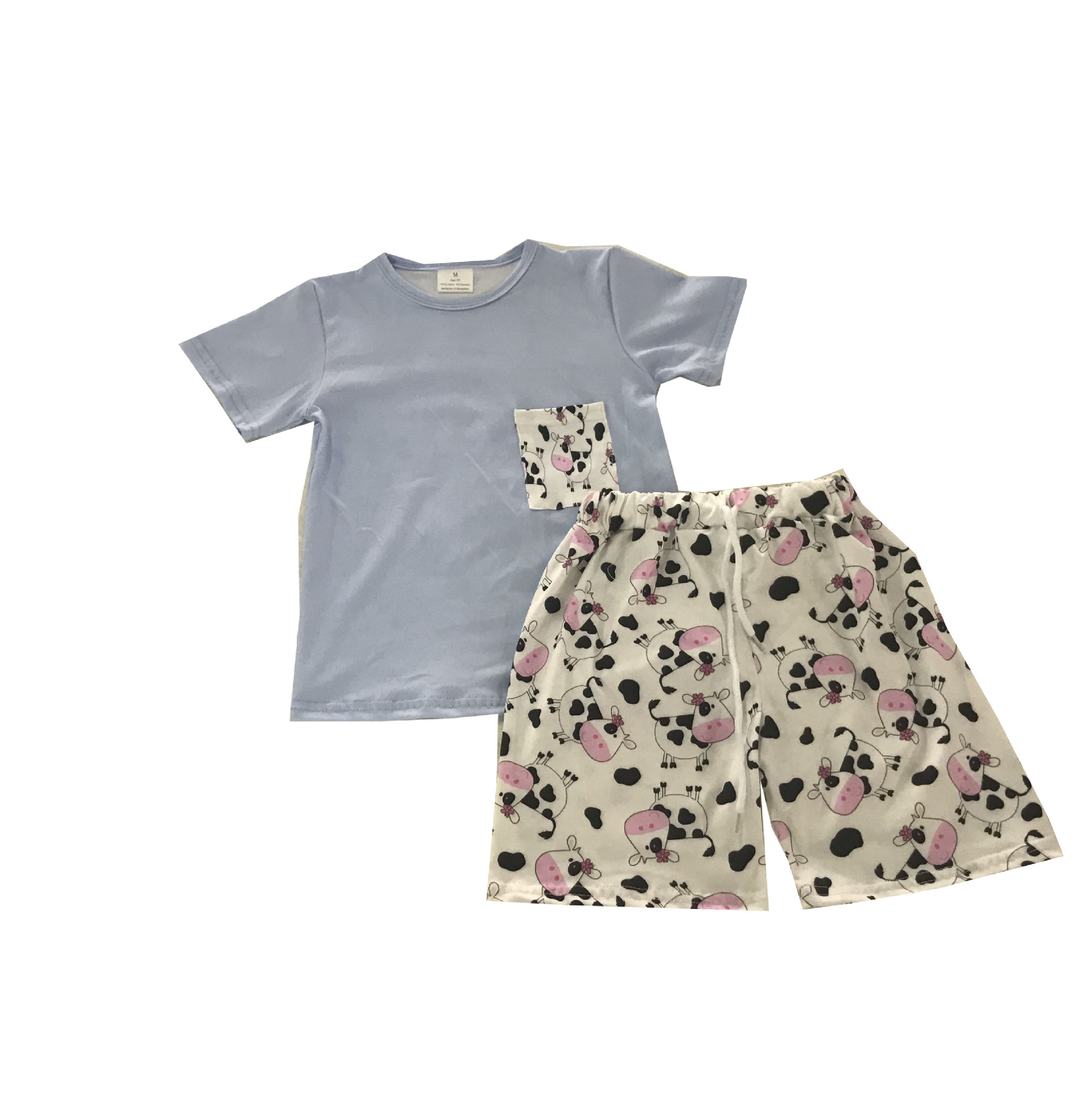 Kids' Short Sleeve Top and Printed Shorts Set