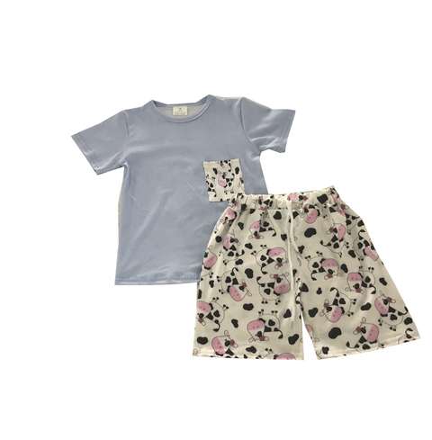 Kids' Short Sleeve Top and Printed Shorts Set