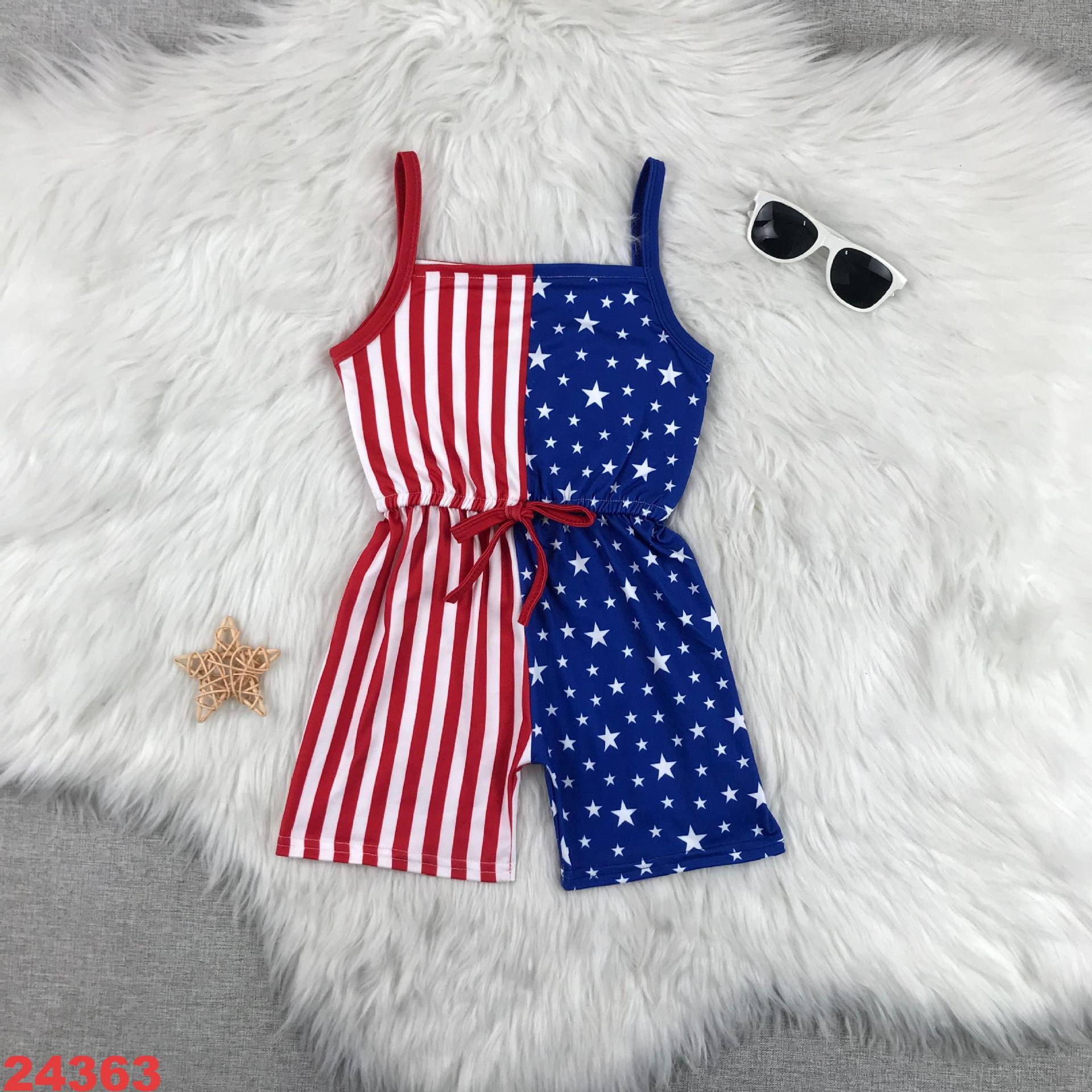 Patriotic Stars and Stripes Romper