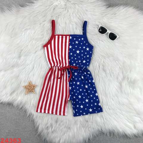 Patriotic Stars and Stripes Romper