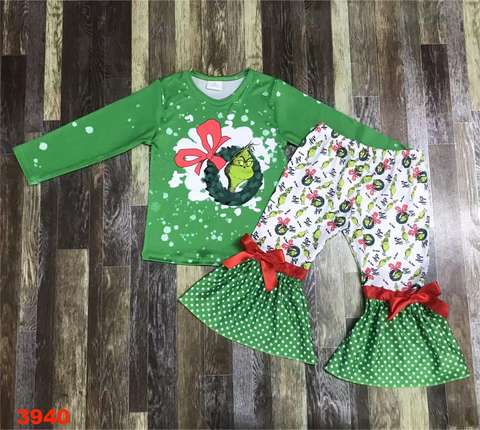 Festive Long Sleeve and Flared Pant Set