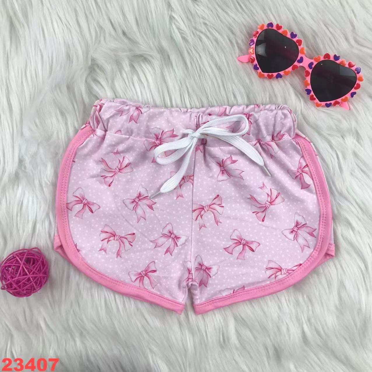 Girls' Bow Print Casual Shorts