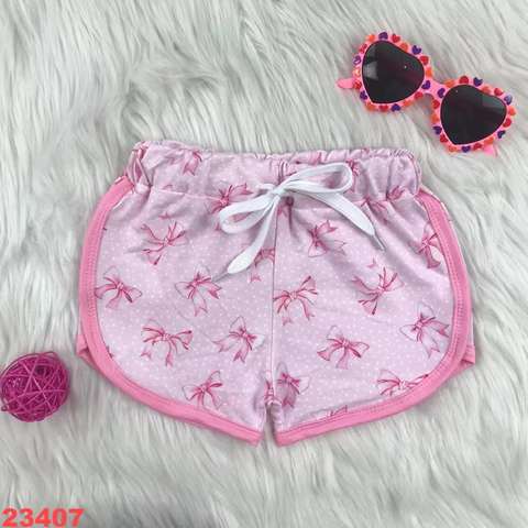 Girls' Bow Print Casual Shorts