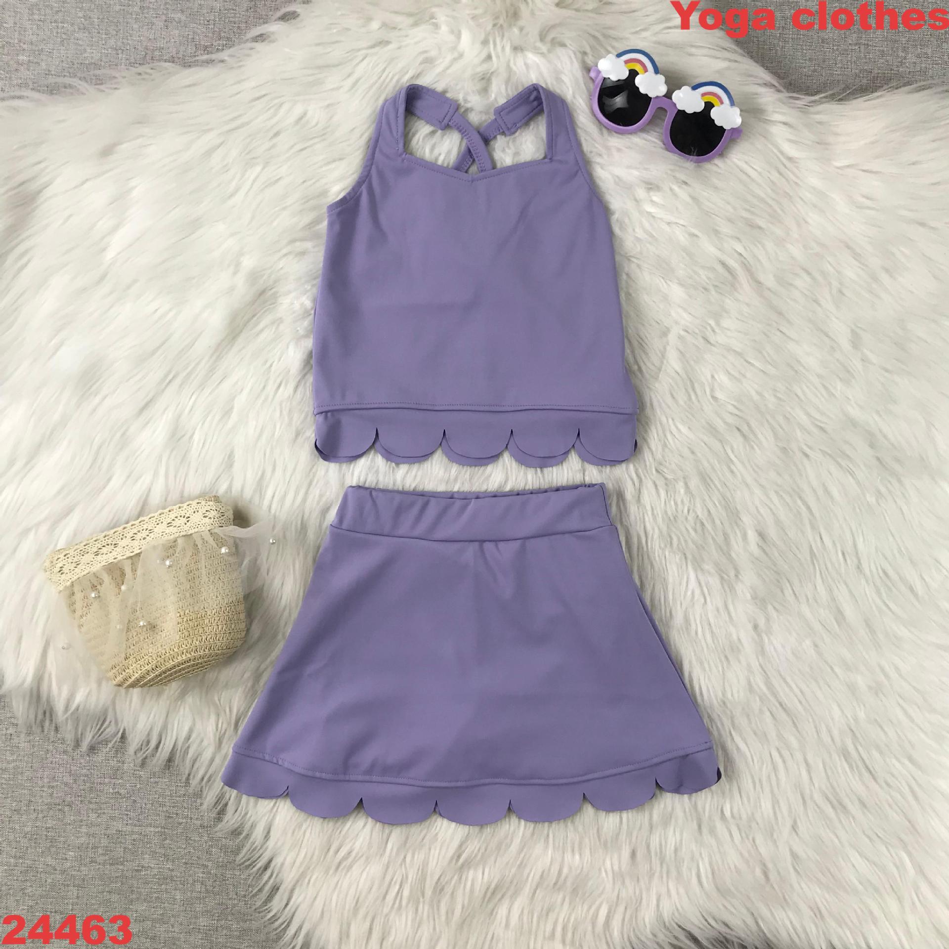 Scalloped Hem Tank and Skirt Set
